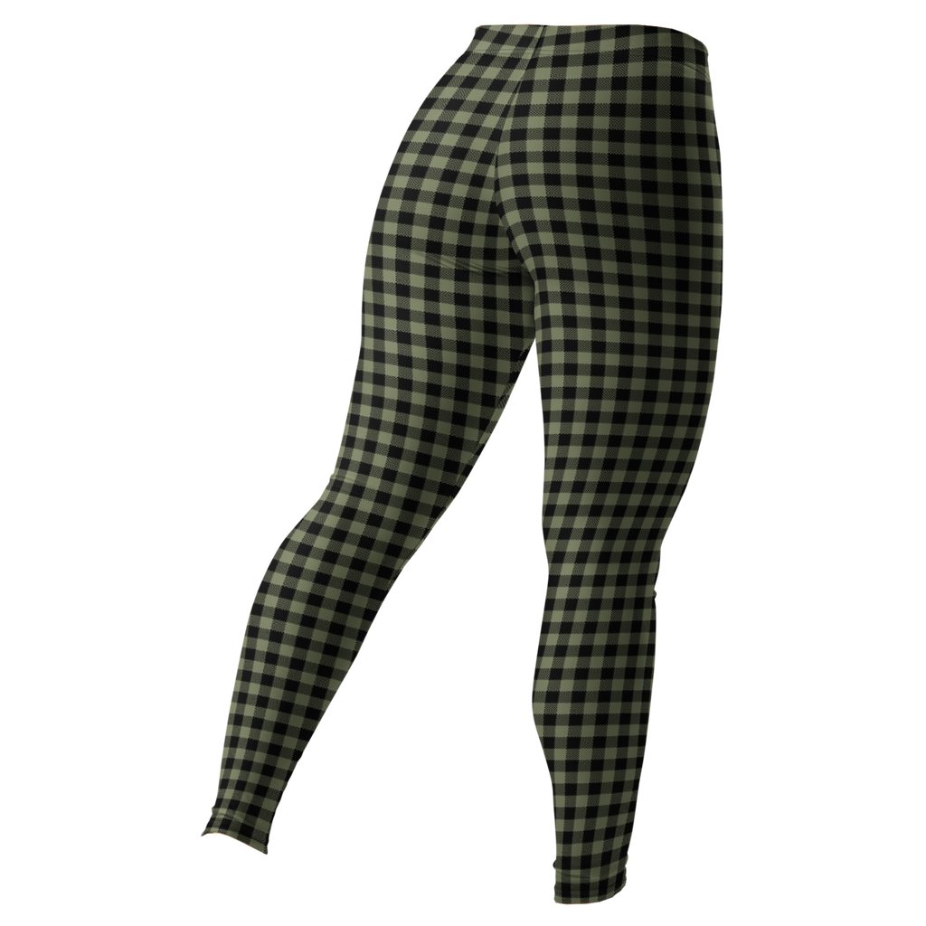 Moss green and black gingham leggings by YéYé - back