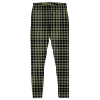 Moss green and black gingham leggings by YéYé - flat front