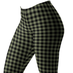 Moss green and black gingham leggings by YéYé - zoom - in