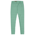 Mint green hand-drawn grid leggings by YéYé