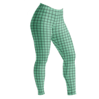 Mint green hand-drawn grid leggings by YéYé