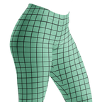 Mint green hand-drawn grid leggings by YéYé