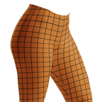 Hand-drawn grid dark mustard leggings with an organic, artistic twist. Recycled materials, UPF 50+, squat-proof.