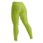 Neon yellow-yellow hand-drawn grid leggings by YéYé