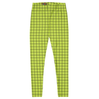 Neon yellow-yellow hand-drawn grid leggings by YéYé