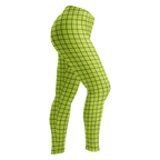 Neon yellow-yellow hand-drawn grid leggings by YéYé