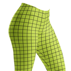 Neon yellow-yellow hand-drawn grid leggings by YéYé