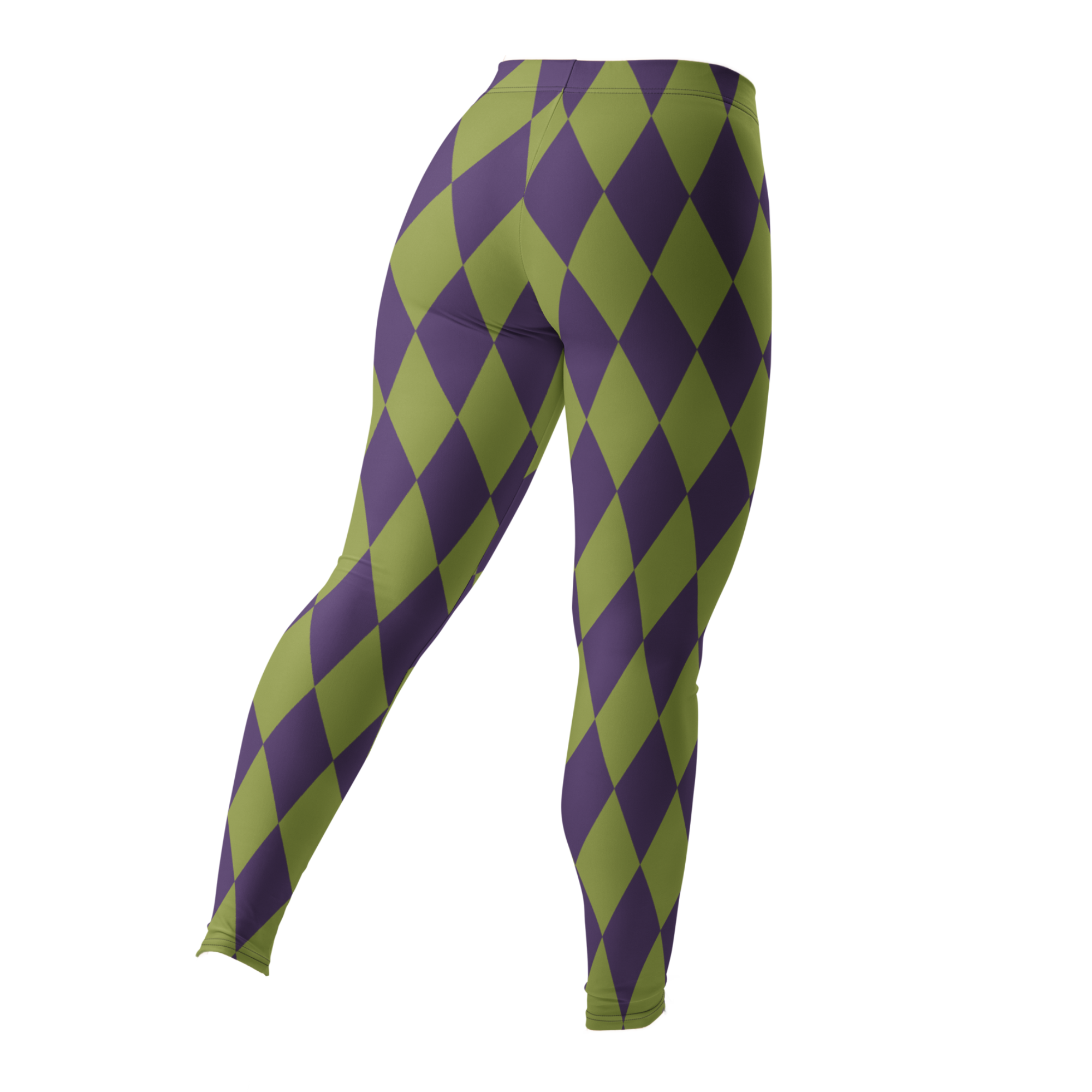 studio-yeye-harlequin-diamond-leggings-green-purple-tim burton