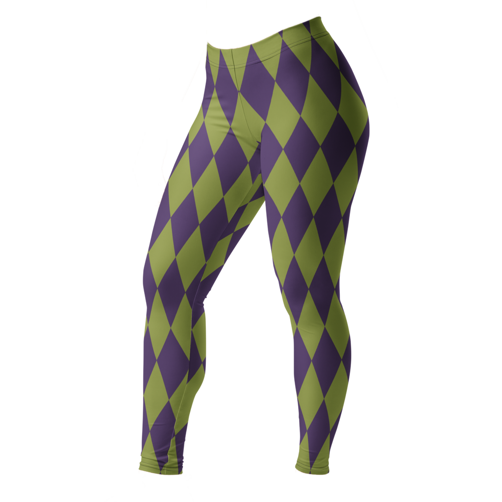 studio-yeye-harlequin-diamond-leggings-green-purple-tim burton