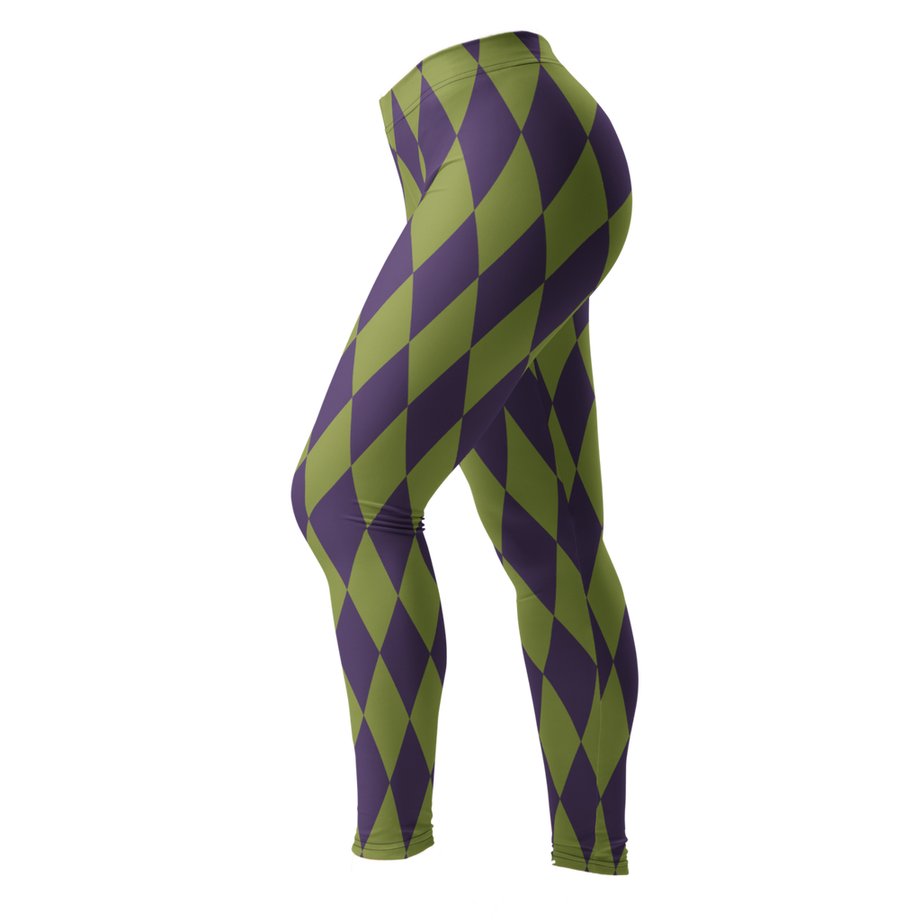 studio-yeye-harlequin-diamond-leggings-green-purple-tim burton