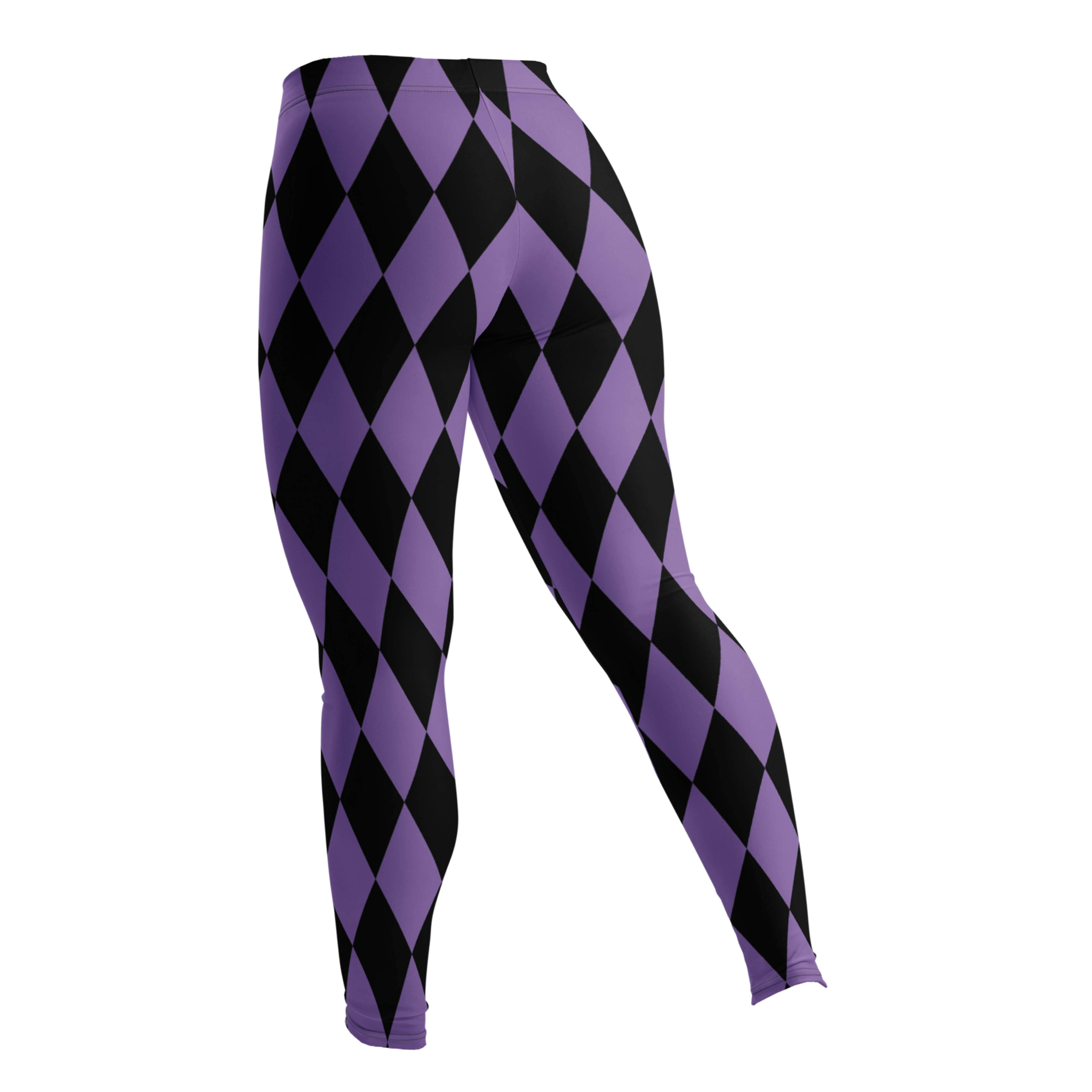 Purple and black harlequin diamond leggings by YéYé