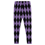 Purple and black harlequin diamond leggings by YéYé