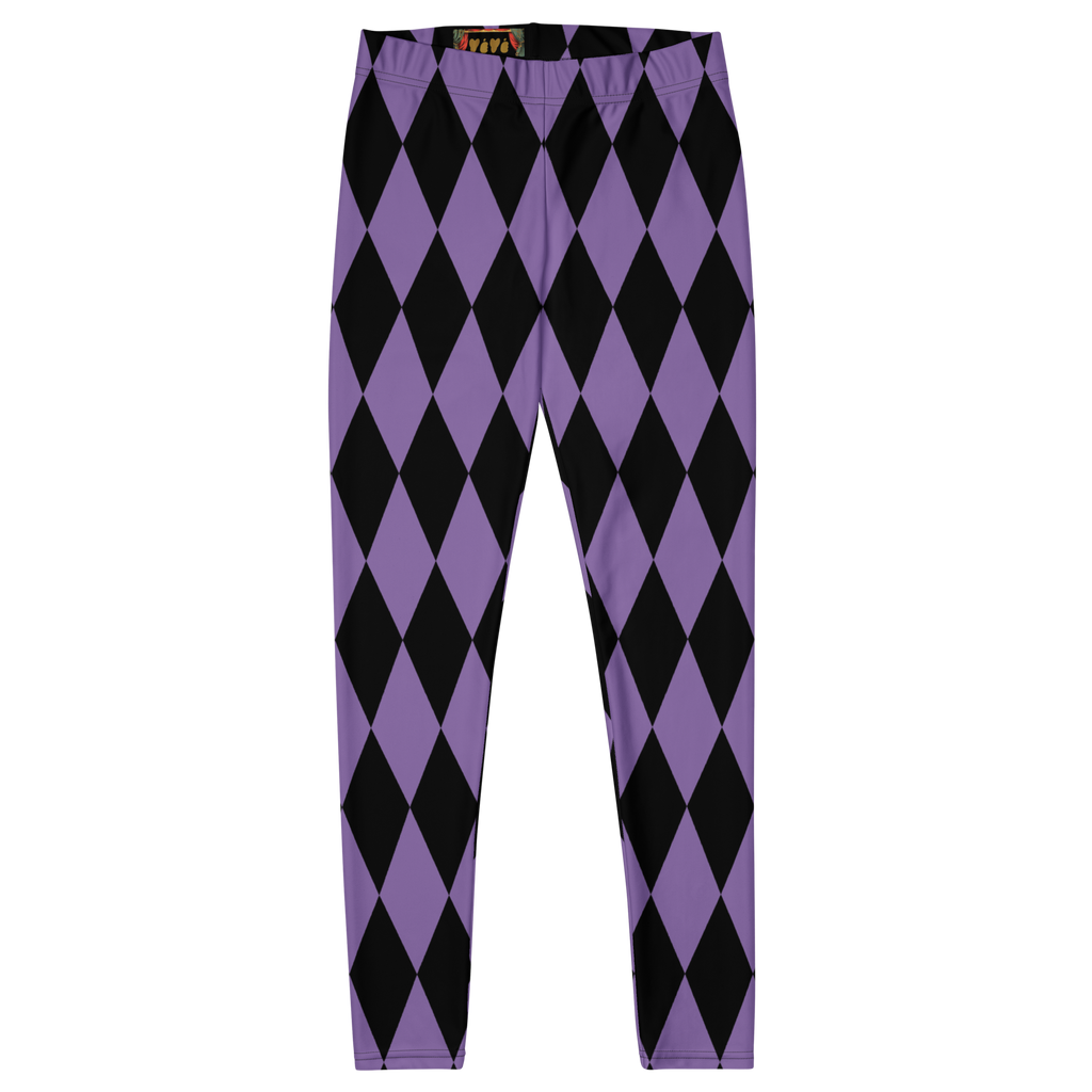 Purple and black harlequin diamond leggings by YéYé