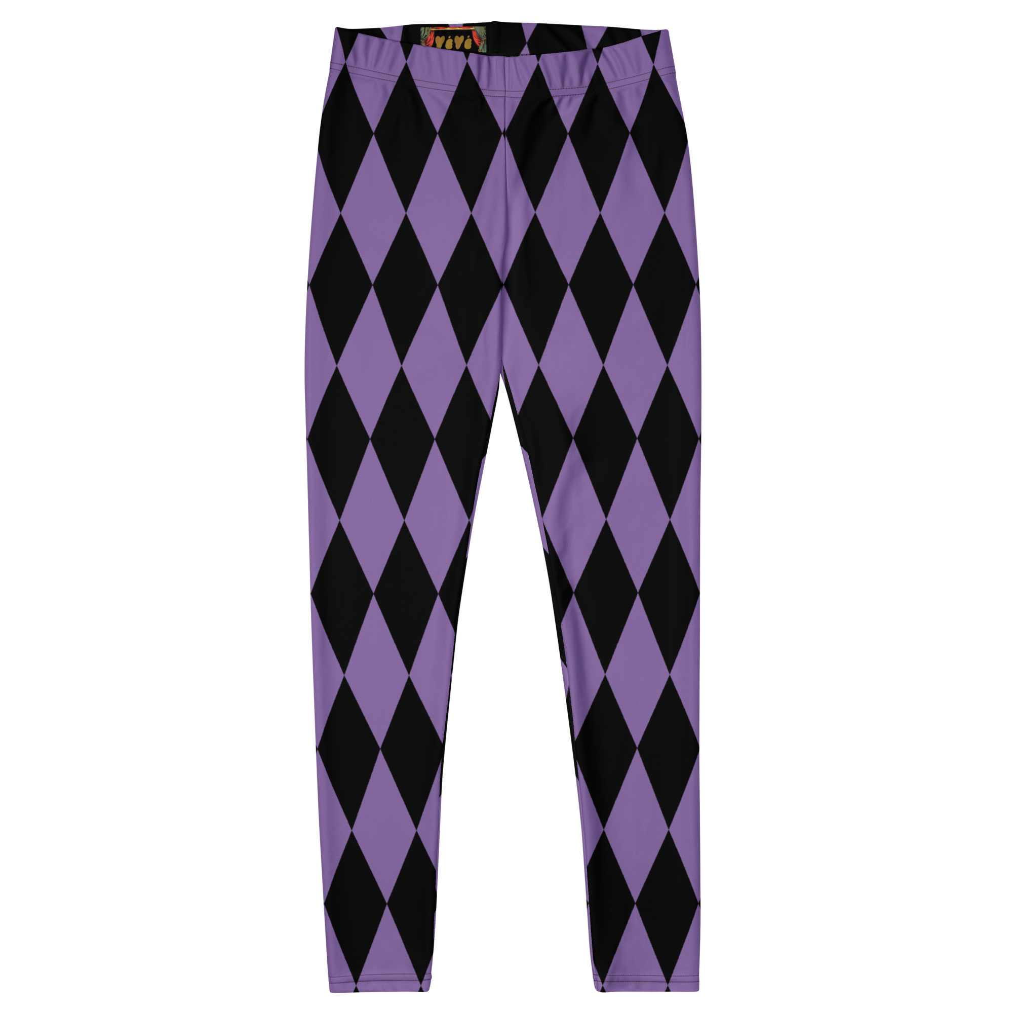 Purple and black harlequin diamond leggings by YéYé