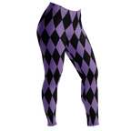 Purple and black harlequin diamond leggings by YéYé