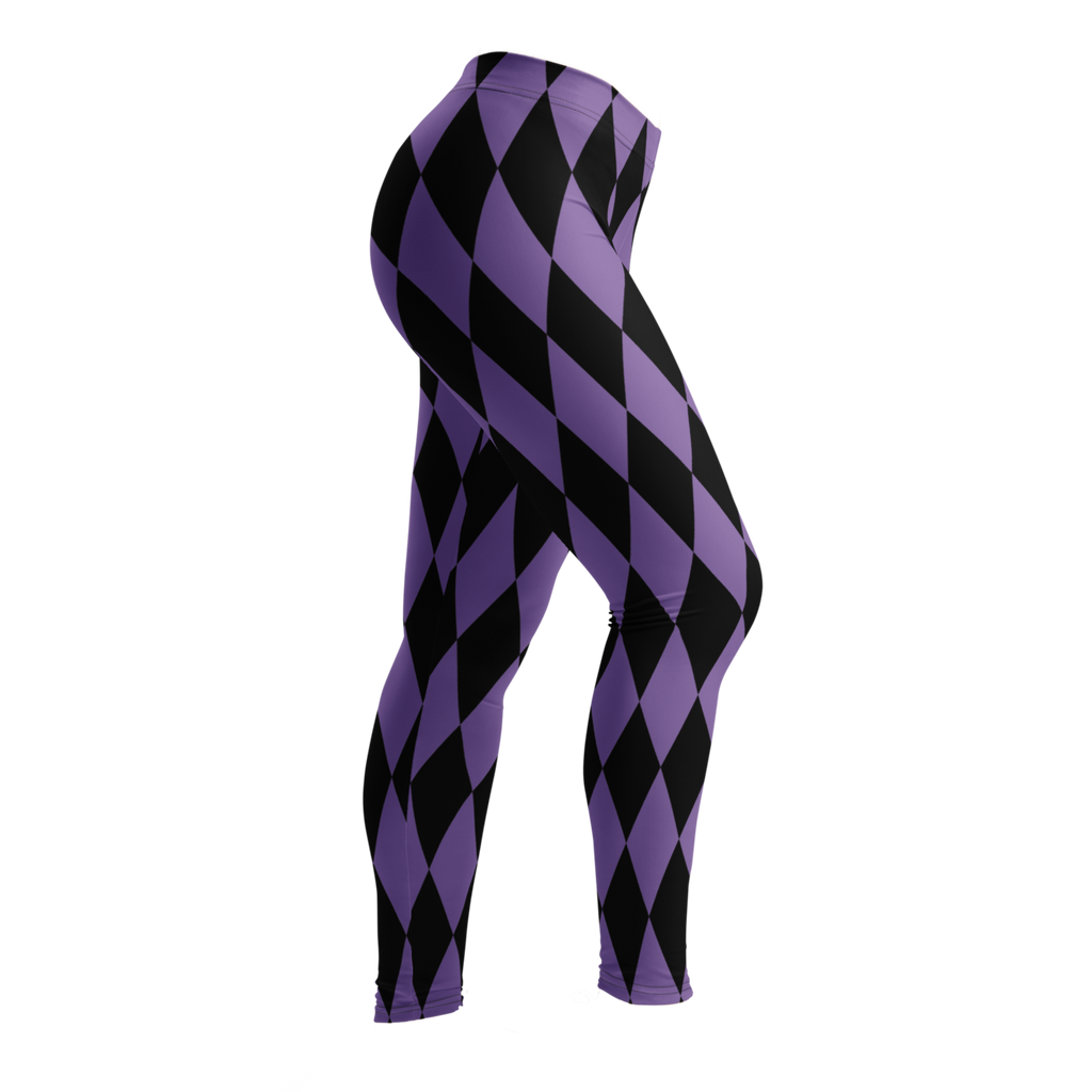 Purple and black harlequin diamond leggings by YéYé