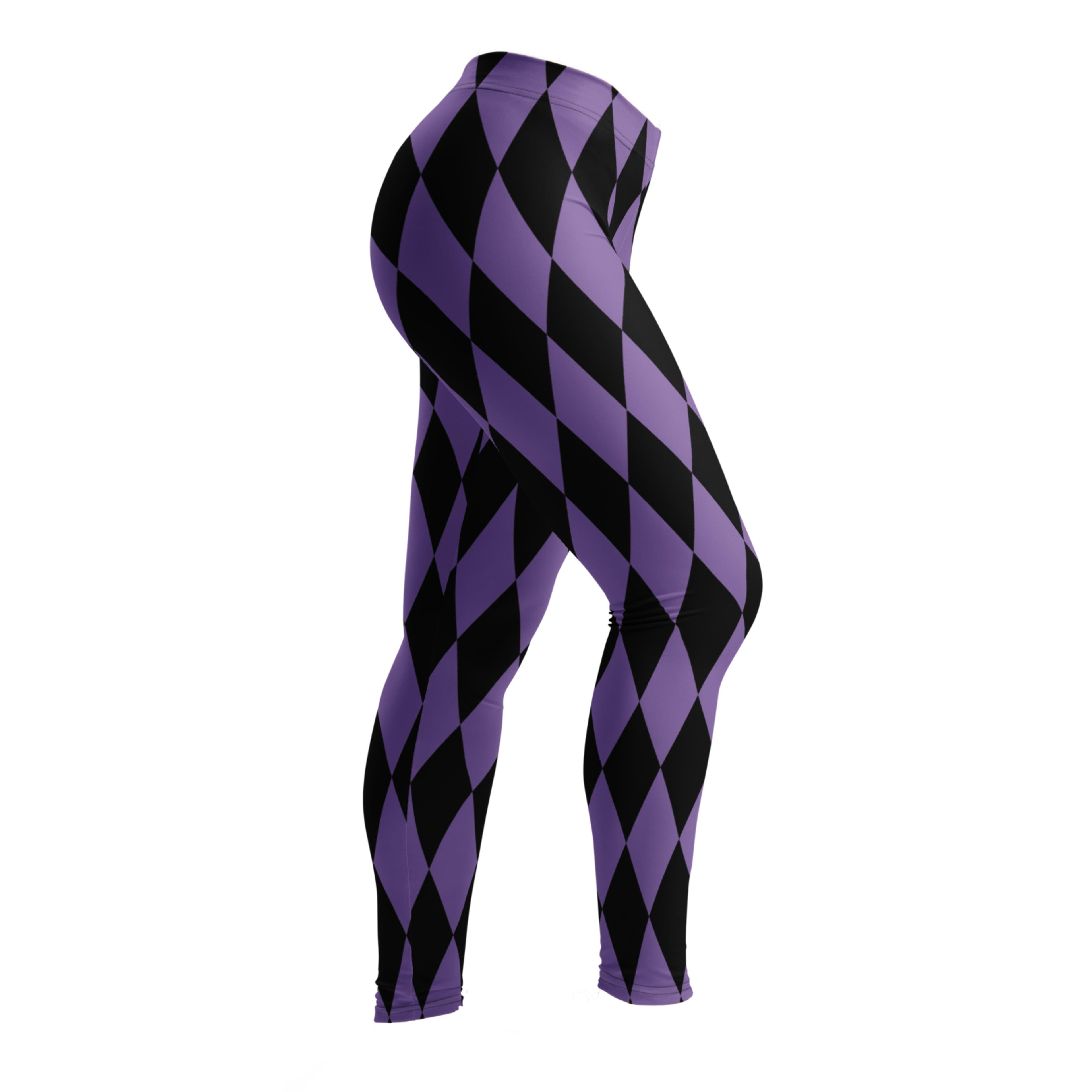 Purple and black harlequin diamond leggings by YéYé