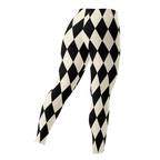 vintage white and black harlequin diamond leggings by YéYé