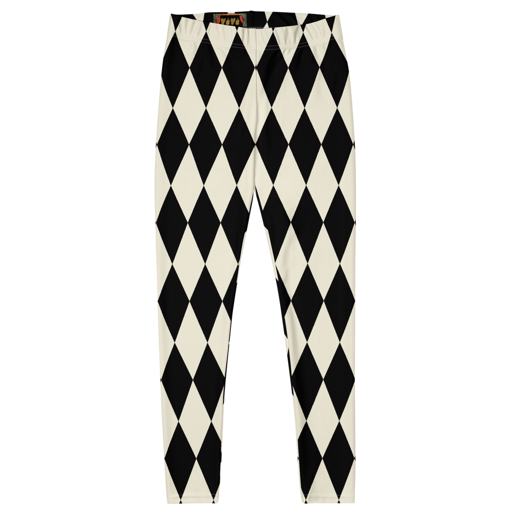 vintage white and black harlequin diamond leggings by YéYé