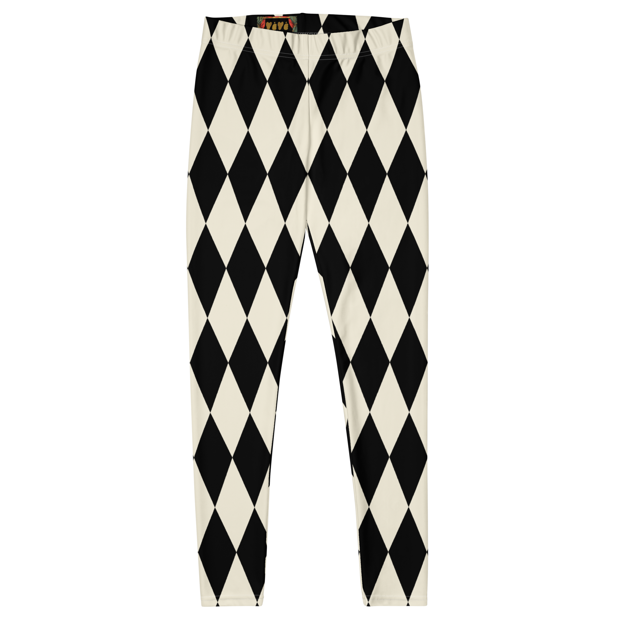 vintage white and black harlequin diamond leggings by YéYé