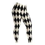 vintage white and black harlequin diamond leggings by YéYé