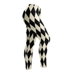 vintage white and black harlequin diamond leggings by YéYé