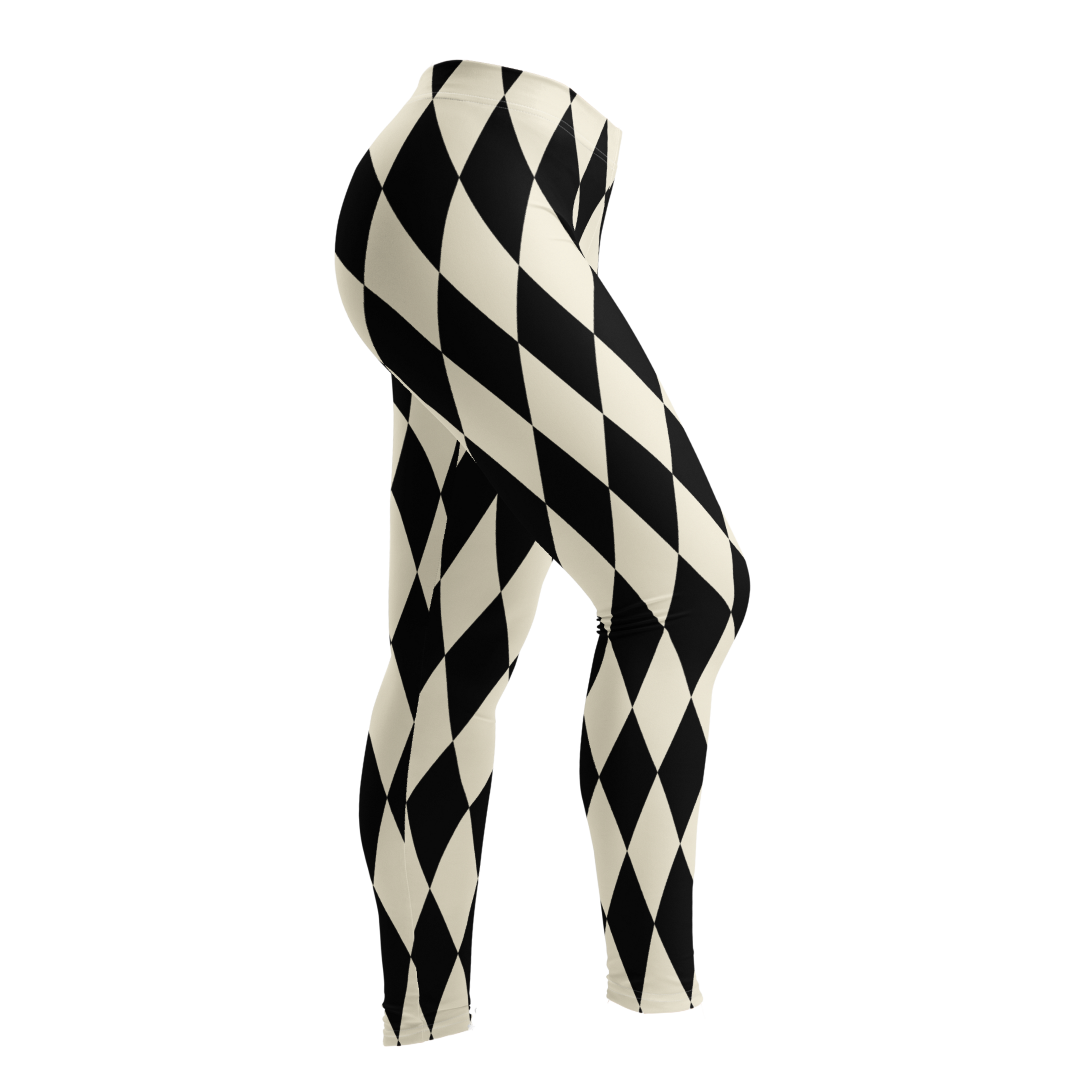 vintage white and black harlequin diamond leggings by YéYé