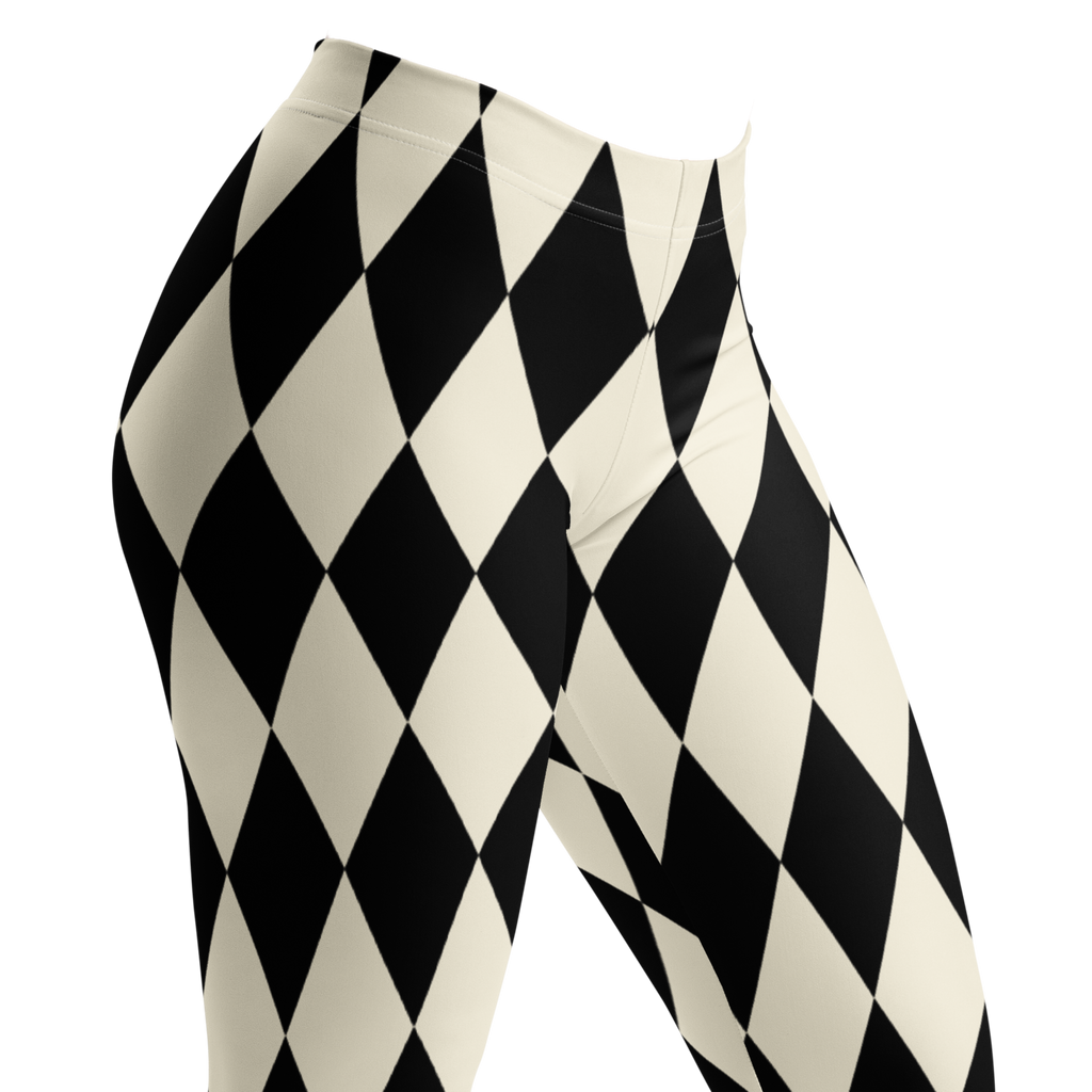 vintage white and black harlequin diamond leggings by YéYé