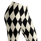 vintage white and black harlequin diamond leggings by YéYé