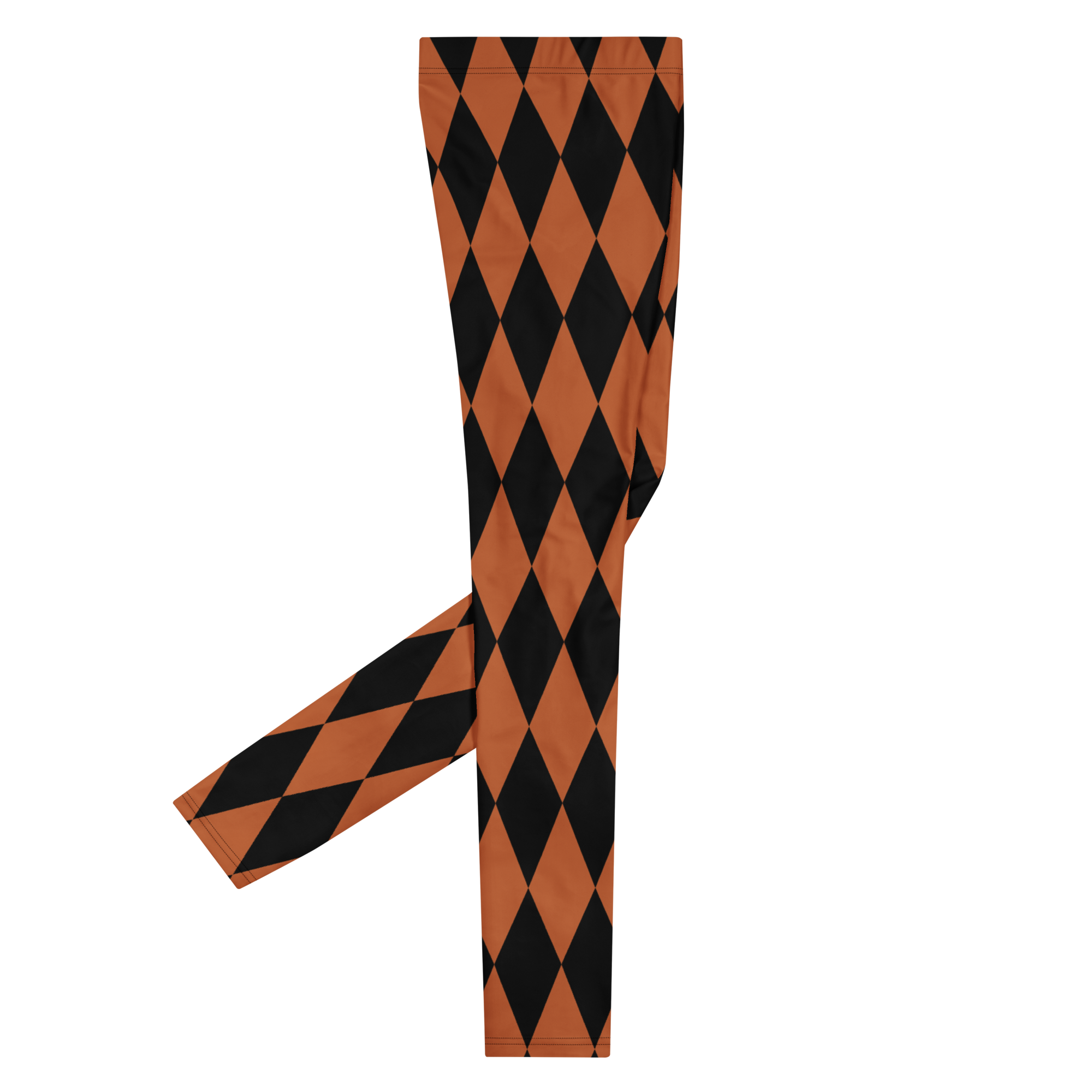 studio-yeye-harlequin-diamond-mens-leggings-burnt-orange-black-flat-right