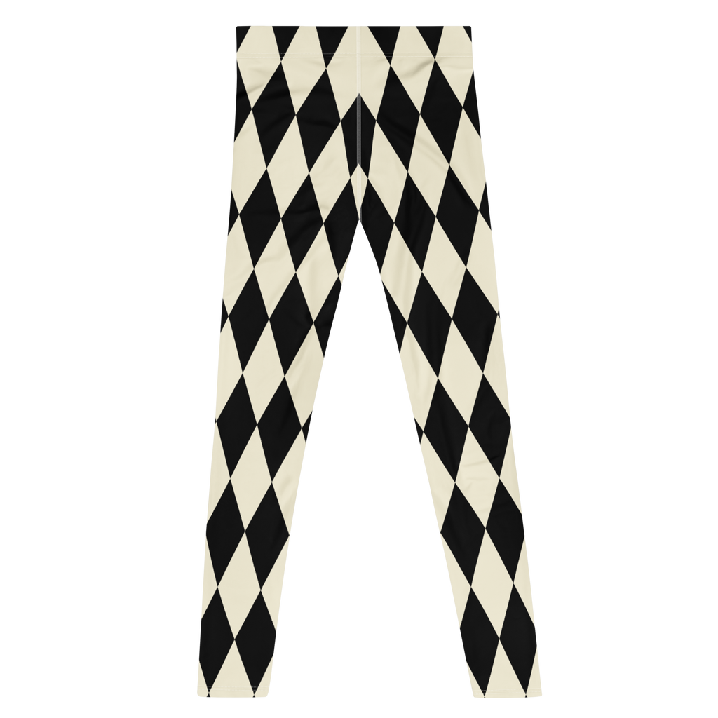 studio-yeye-harlequin-diamond-mens-leggings-offwhite-black-flat-back