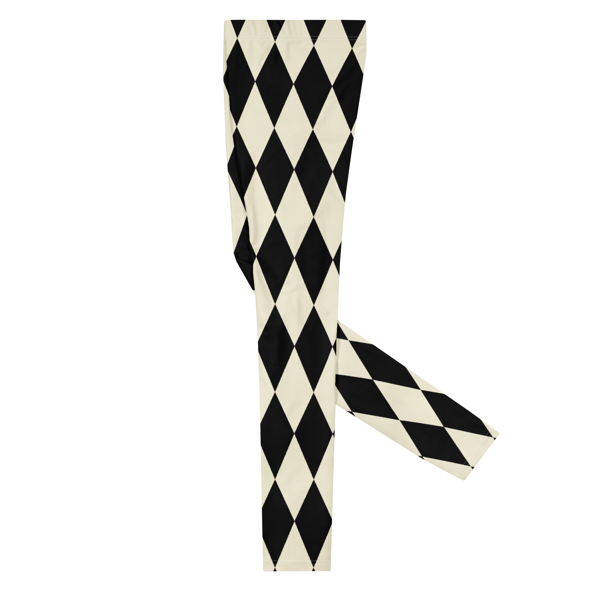 studio-yeye-harlequin-diamond-mens-leggings-offwhite-black-flat-left