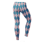 Pastel blue and pink harlequin diamond leggings by YéYé