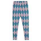 Pastel blue and pink harlequin diamond leggings by YéYé