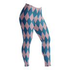 Pastel blue and pink harlequin diamond leggings by YéYé