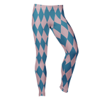 Pastel blue and pink harlequin diamond leggings by YéYé
