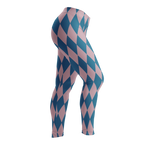 Pastel blue and pink harlequin diamond leggings by YéYé