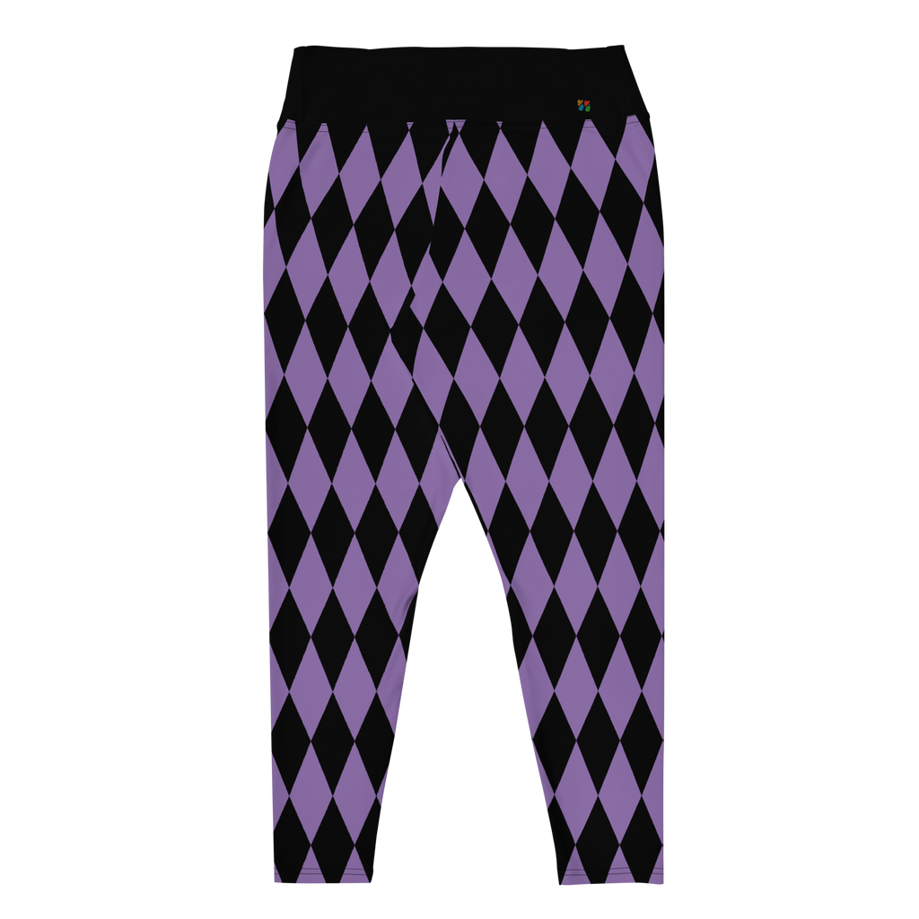 studio-yeye-harlequin-diamond-plus-size-leggings-purple-black-flat-back