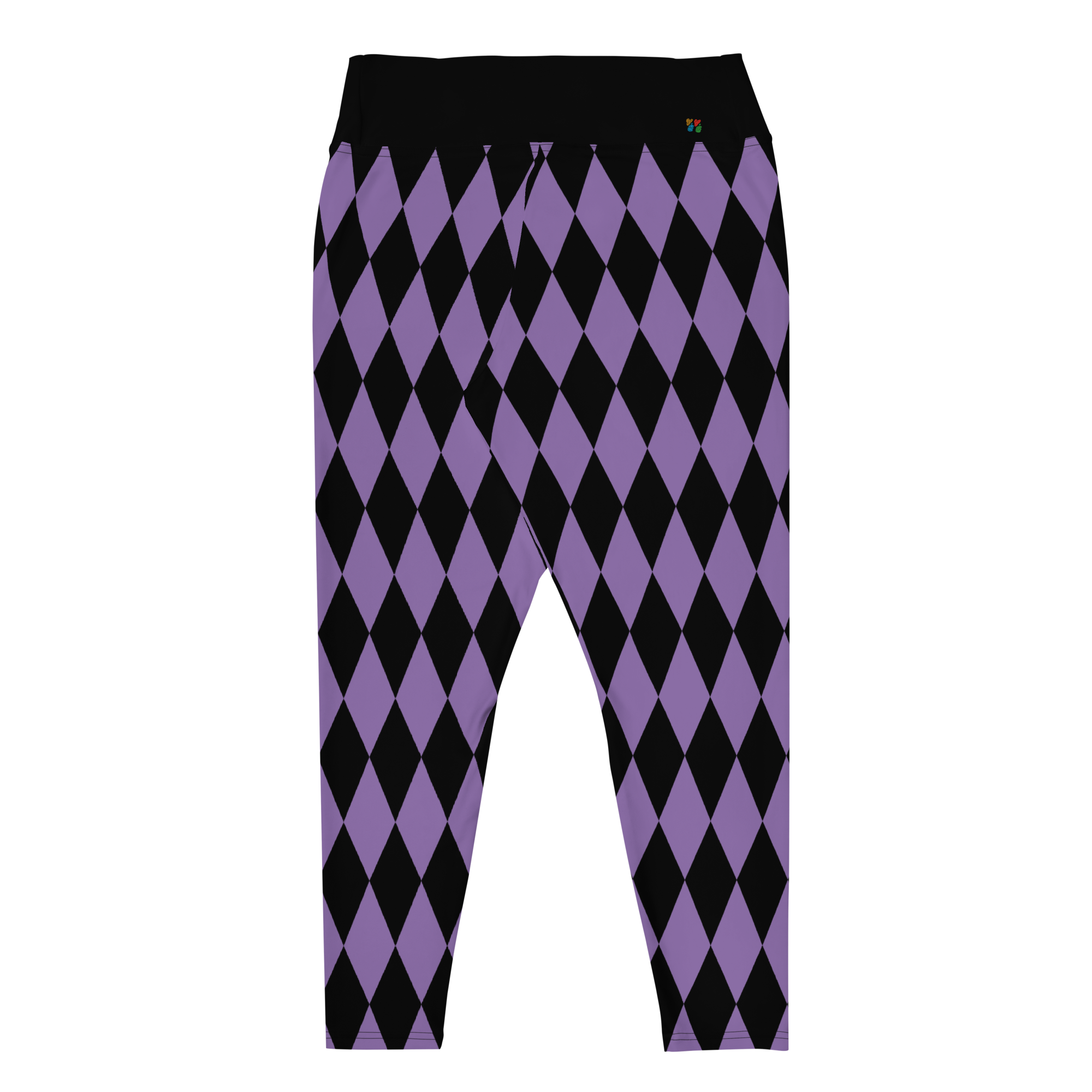 studio-yeye-harlequin-diamond-plus-size-leggings-purple-black-flat-back