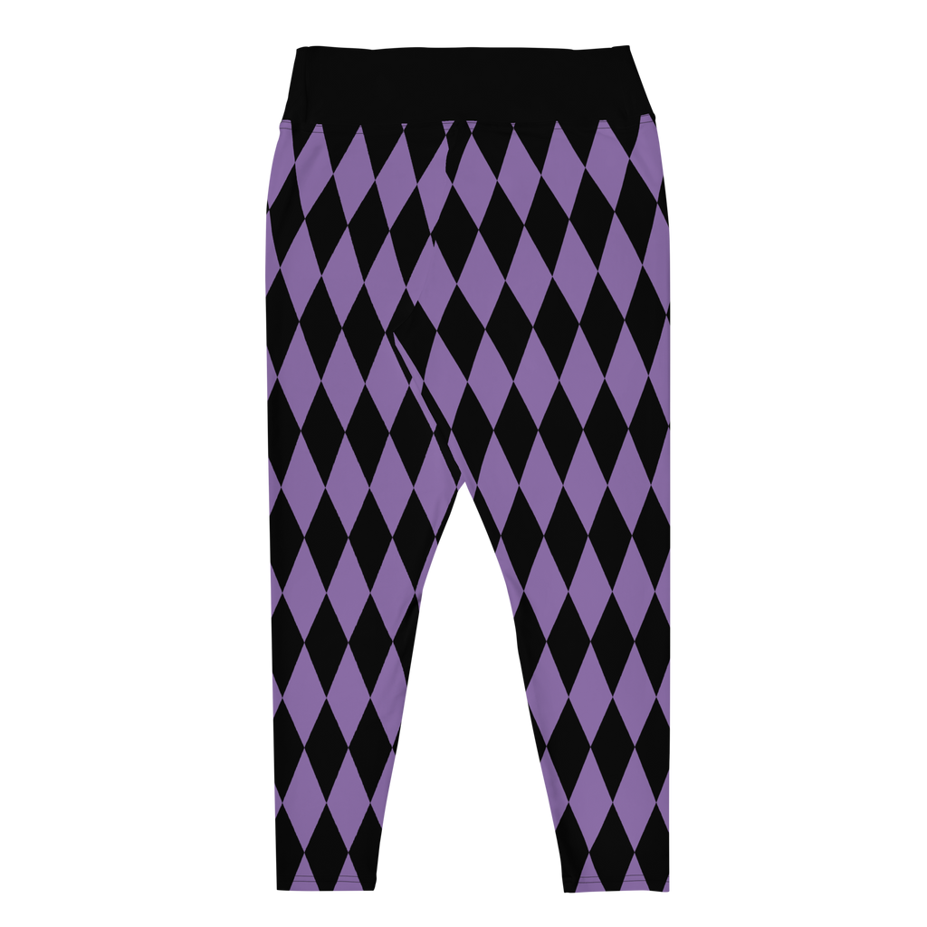 studio-yeye-harlequin-diamond-plus-size-leggings-purple-black-flat-back