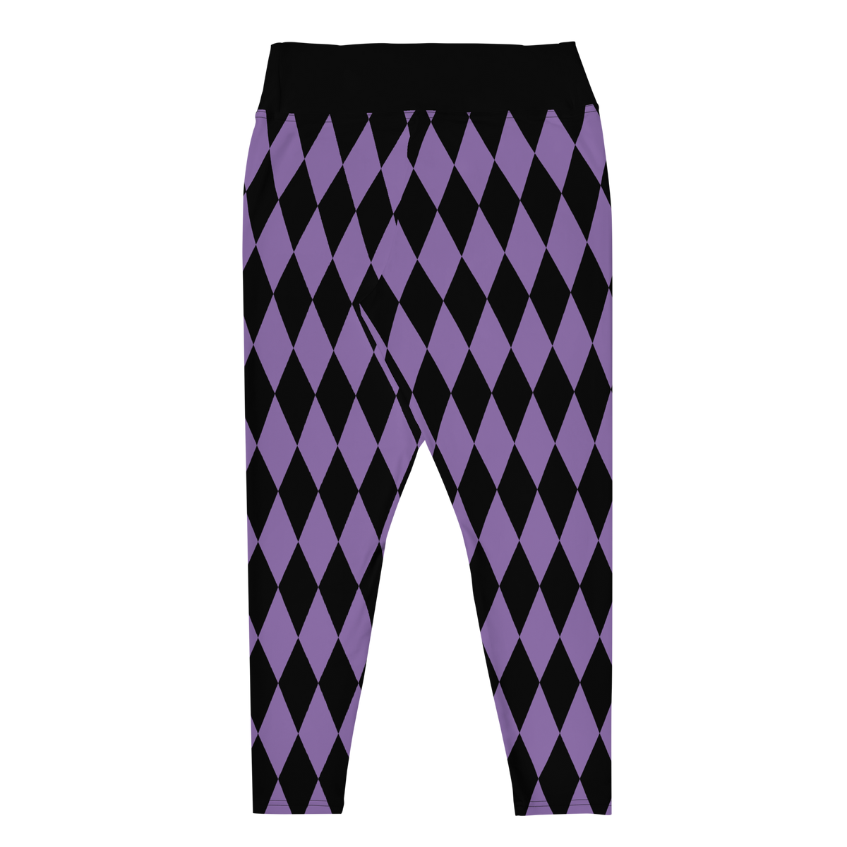 studio-yeye-harlequin-diamond-plus-size-leggings-purple-black-flat-back