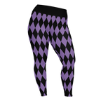 studio-yeye-harlequin-diamond-plus-size-leggings-purple-black-front