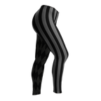 Mismatched harlequin diamond and stripe leggings in silent film grayscale by YéYé