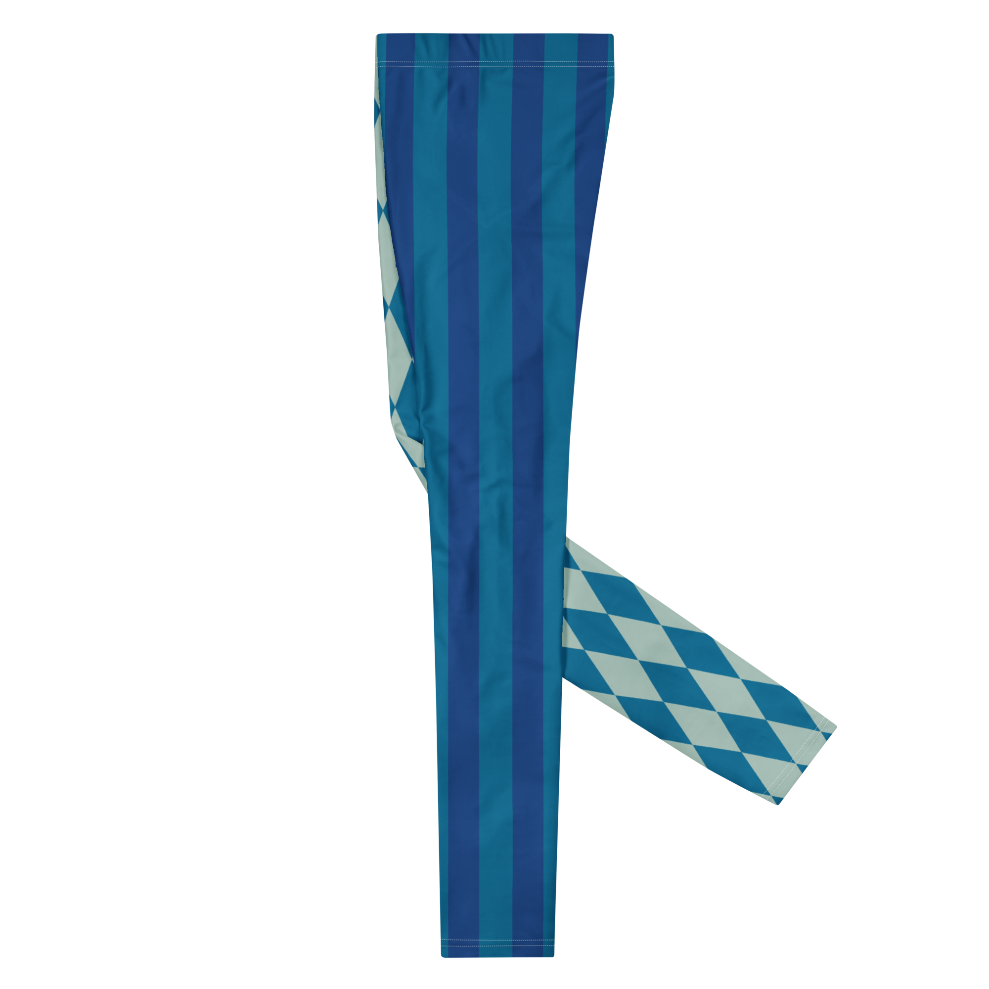 studio-yeye-harlequin-jester-mens-leggings-blue-teal-left