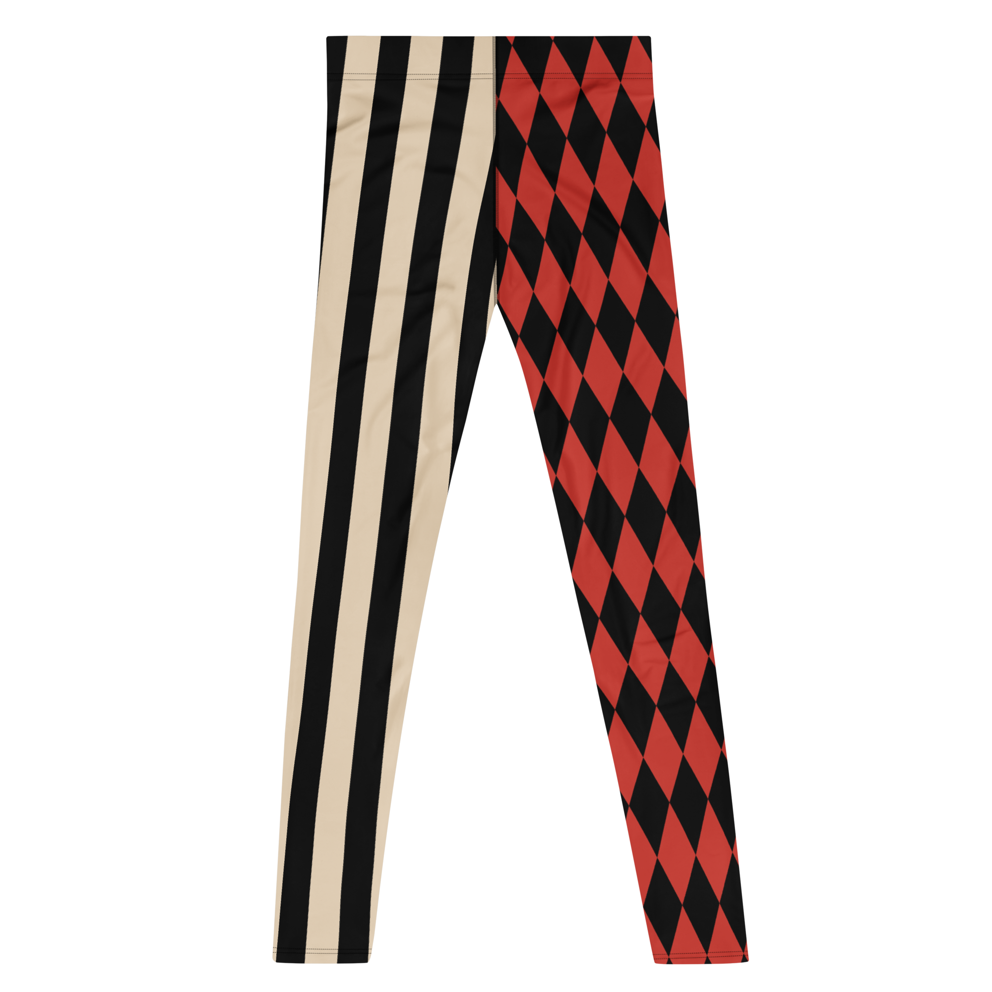 studio-yeye-harlequin-jester-mens-leggings-red-black-flat-back
