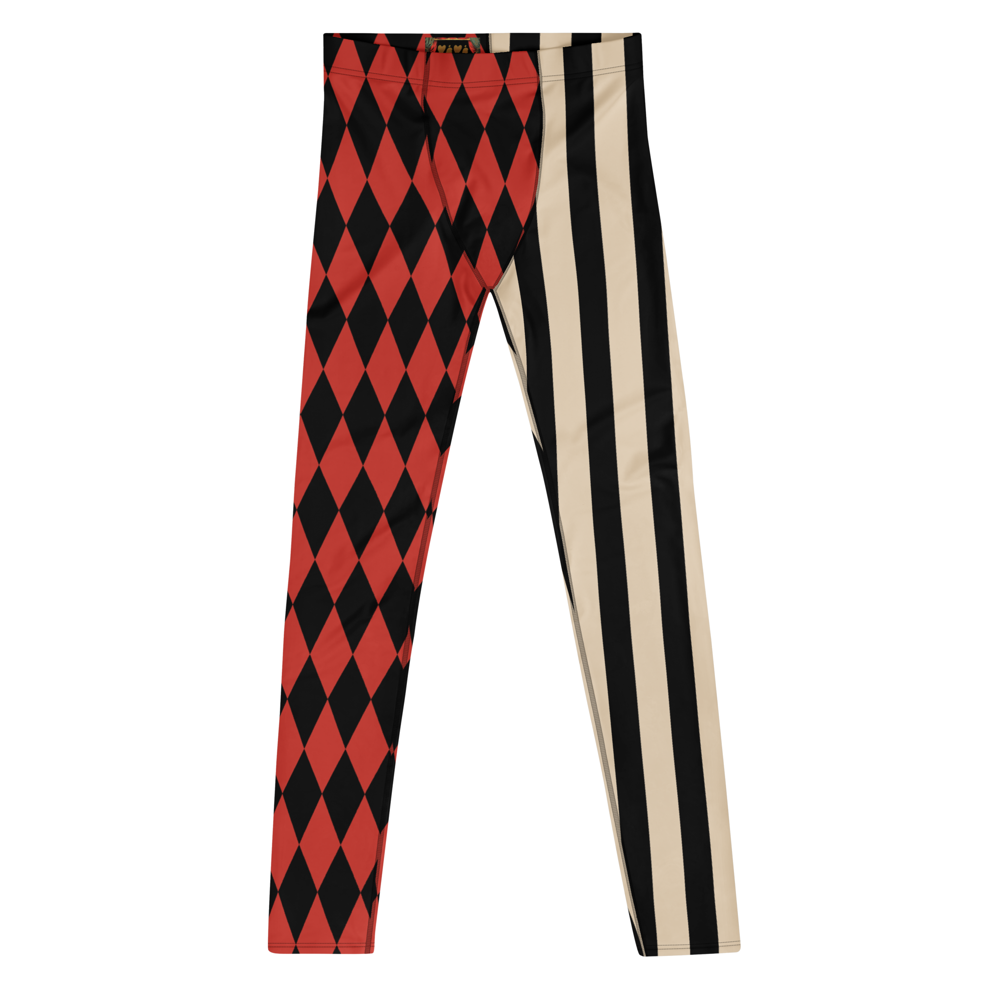 studio-yeye-harlequin-jester-mens-leggings-red-black-flat-front