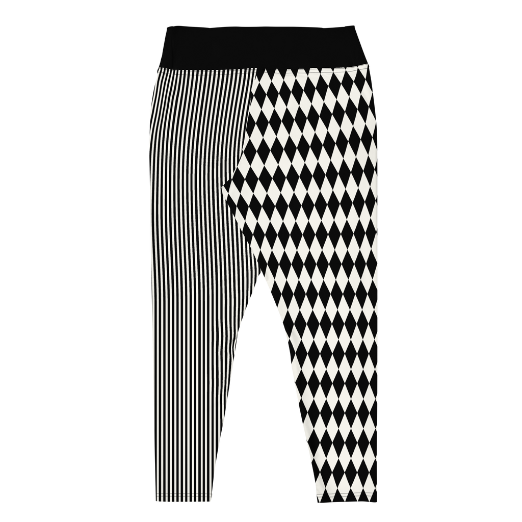 studio-yeye-plus-size-leggings-pinstripe-jester-black and white-flat-back