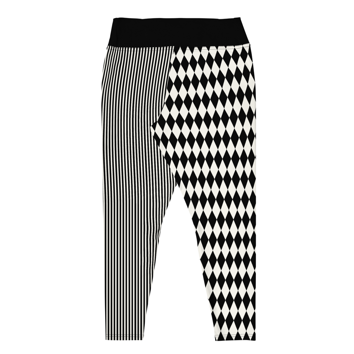 studio-yeye-plus-size-leggings-pinstripe-jester-black and white-flat-back