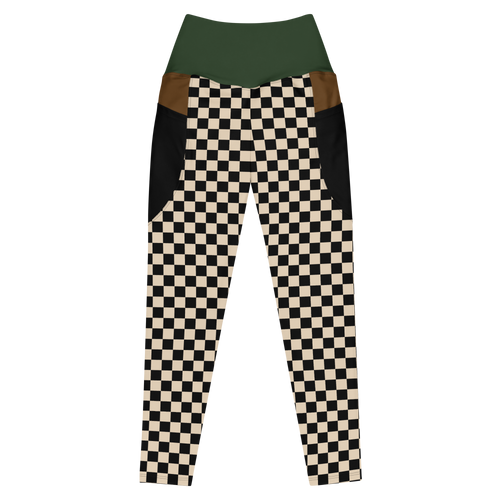 studio-yeye-pocket-leggings-checkered-black and beige-flat-front
