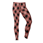 Dusty rose and black diamond check leggings with heart accents by YéYé